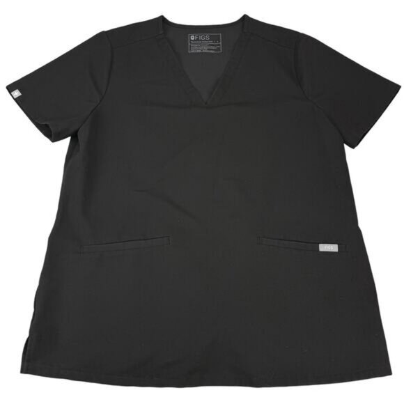 FIGS Casma Three-Pocket Scrub Top Size Large Black - Picture 5 of 8